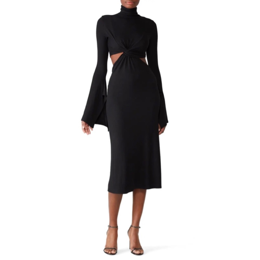 Sid Neigum Black Knit Classic Twist Cutout Dress Size 6 US $390